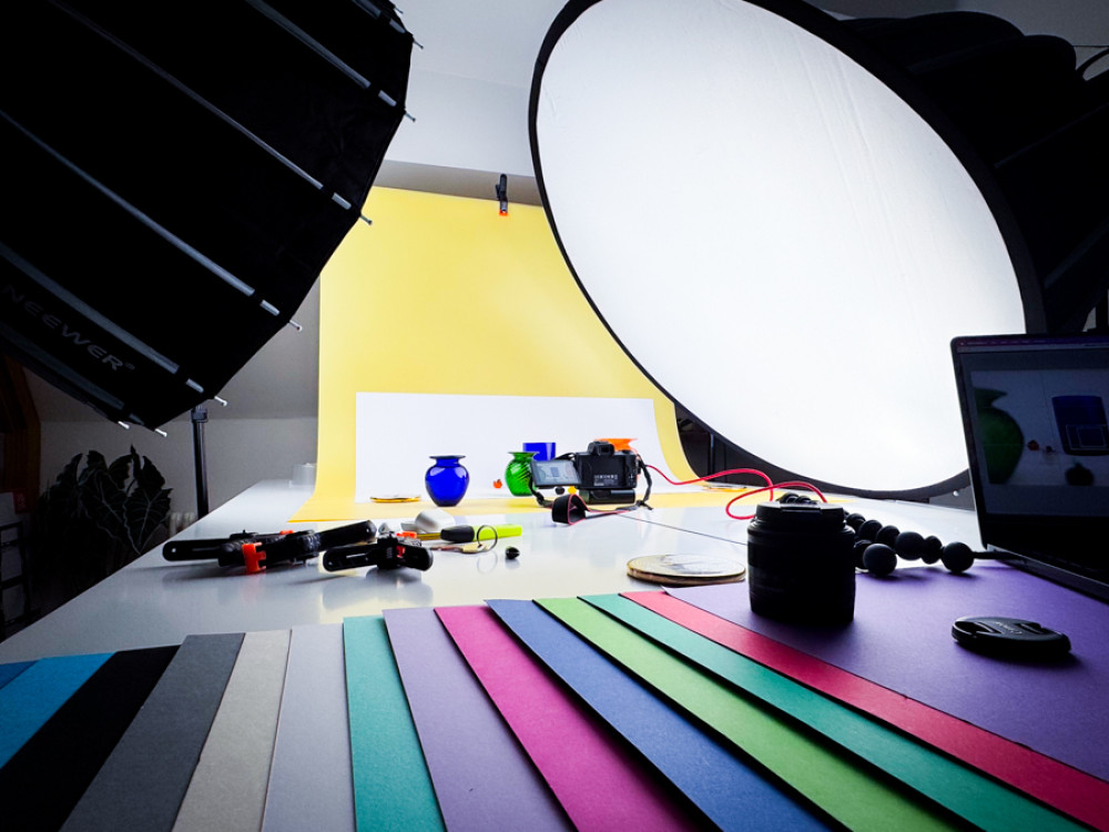 Bristol Blue Glass photo shoot