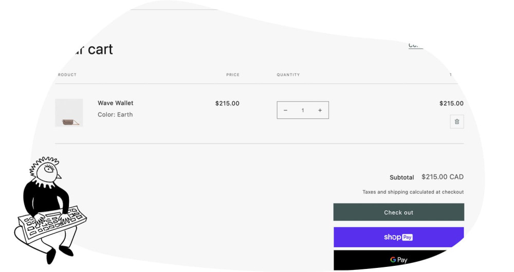 A Shopify cart