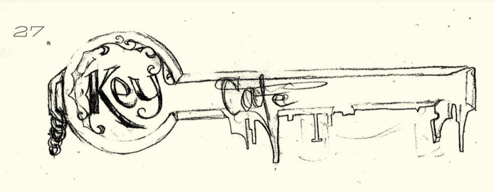 The Key Cafe - Original logo illustration