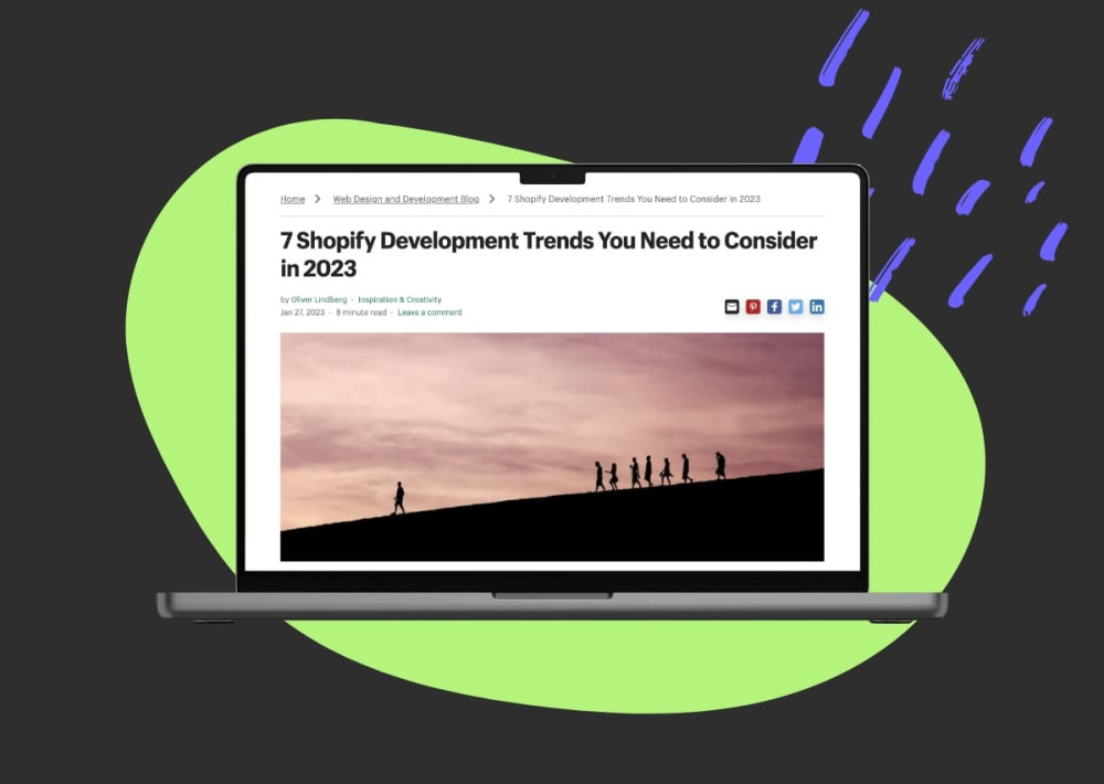 Image of blog post on a laptop screen