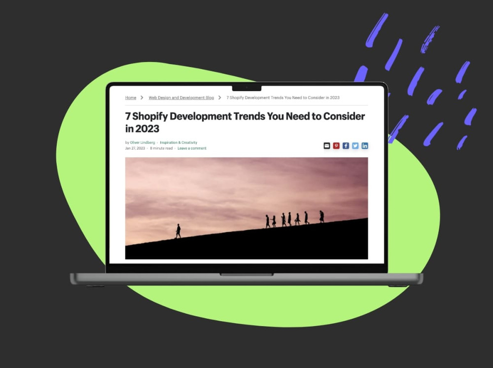 Image of blog post on a laptop screen