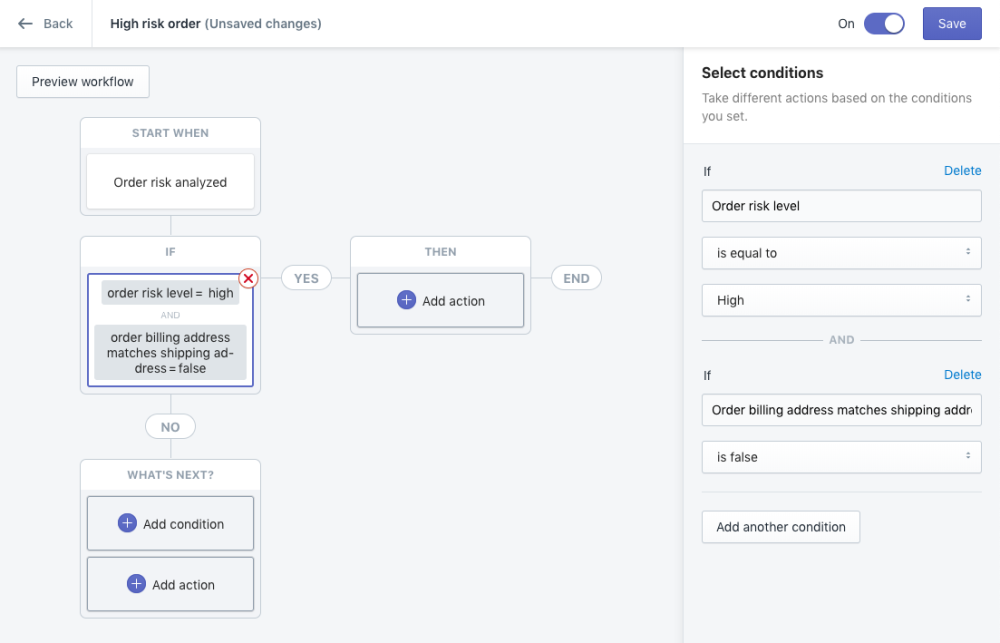 A screenshot of a conditional statement example